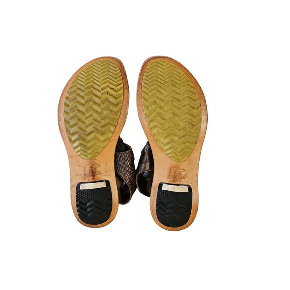 Sorel Brown Leather Summer Lace-up Thong Sandals Women's Sz 9 - Picture 6 of 8
